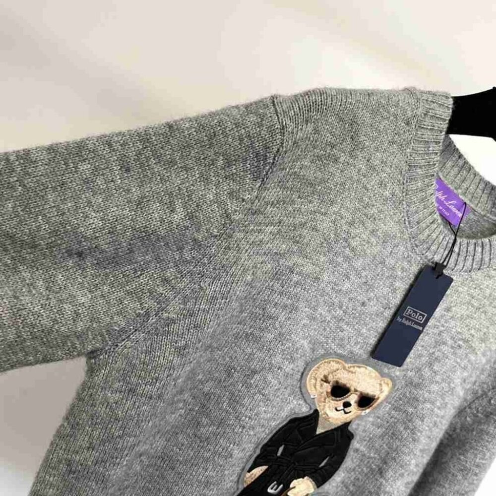 Polo Ralph Lauren Gray Sweater with Bear Design - Picture 5 of 6